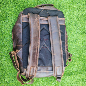 Sac à dos en cuir de vachette véritable pour homme et femme, léger, fin, pour ordinateur portable, travail, voyage, style rétro - Product Image 4