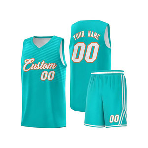 Custom Green Basketball Jersey Set V-Neck Sleeveless Mesh Breathable Unisex Adult Teamwear With Number And Name Print - Product Image 3
