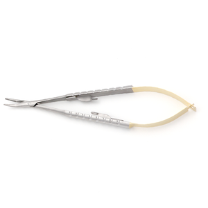 Portaagujas Castroviejo de Alta Calidad, Curvo y Redondo, TC 1.2mm 14cm, Instrumento Microquirúrgico de Acero Inoxidable - Product Image 4