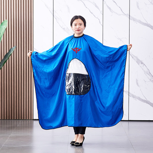 Cape de coiffure personnalisée avec logo, imperméable, pour salon de coiffure, avec fenêtre de visualisation transparente - Product Image 4