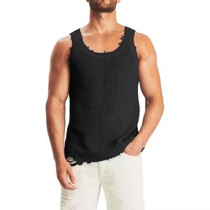 Unisex <b>Distressed</b> Vintage Acid Wash Tank <b>Top</b> Men's 100% Cotton Sleeveless Knitted <b>Top</b> Breathable Stonewashed Design - Product Image 1