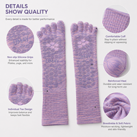 Chaussettes de Pilates personnalisées à bout ouvert, antidérapantes pour le yoga, avec revers élastique et tissu doux pour femmes, idéales pour le yoga, le Pilates, l'entraînement et le fitness (ODM)