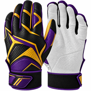 <b>Cheap</b> Price Sports Wear Baseball Batting Gloves Hook And Loop Closure Breathable Leather Anti Slip Palm Batting Gloves - Product Image 6
