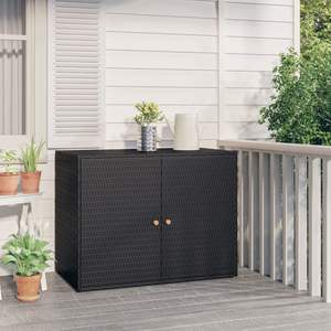 Armadio da Giardino in Polyrattan Nero 100x55x80 cm Modello D0100H79JHP - Product Image 1