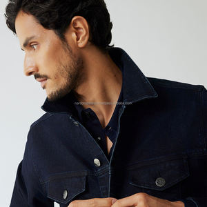 Nardon Apparel Vestes en jean grande taille pour hommes Col tournant Fermeture triple boutonnage 100% coton Style vintage Vestes de rue d'hiver - Product Image 5