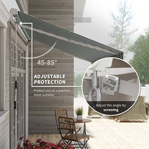 Tenda da Sole Manuale Retrattile 12 X 10 per Esterni, Riparo Parasole per Patio, Balcone, Giardino - Design Versatile e Regolabile di Gree - Product Image 4