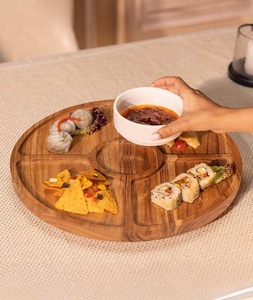 Assiette rectangulaire classique en bois écologique poli, motif personnalisé, usage commercial/fêtes, modèle Fs467 F S - Product Image 3