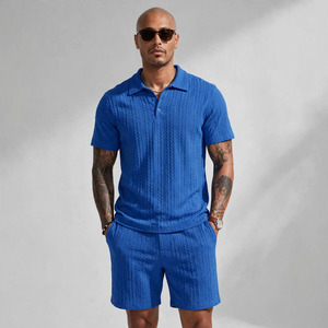 Wholesale Summer Men's Casual Shorts <b>Set</b> Plain Color Solid 100% Cotton Jersey Quick Dry Knitted Pocket Customized Logo <b>Twin</b> <b>Set</b> - Product Image 1