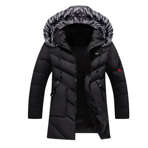 Parkas grande taille pour homme, manteau à capuche, veste décontractée noire confortable, vêtements d'extérieur sublimés - Product Image 6