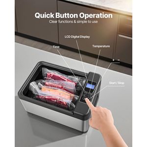 Cuocitore Sous Vide Intelligente da 800W con Display Digitale LED, Controllo Preciso della Temperatura, Coperchio in Vetro, Macchina per Cottura Sous Vide - Product Image 3