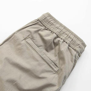 กางเกงจ็อกเกอร์ลำลองผู้ชายคุณภาพสูงขายส่ง ทรงเข้ารูป สีกากี ผ้าทวิล ผสมคอตตอนและสแปนเด็กซ์ เอวยางยืด กางเกงคาร์โก้ผู้ชาย - Product Image 4