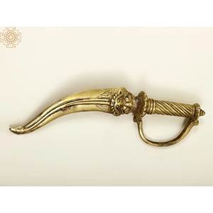 Fait à la main en laiton de 11 pouces Kirtimukha Design Dagger Home Decor Article fabriqué en Inde - Product Image 2