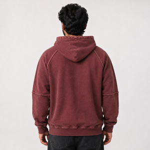 เสื้อฮู้ดดี้ผู้ชายสไตล์วินเทจ ผ้าฝ้ายฟลีซ 100% เป็นมิตรกับสิ่งแวดล้อม ระบายอากาศได้ดี แห้งเร็ว ดีไซน์เท่ห์ - Product Image 6