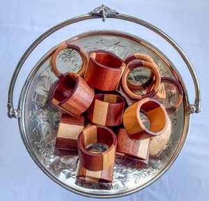 Classic Handcrafted Wooden Napkin Rings | Elegant Vintage Acacia or Teak Wood Napkin Holders - Product Image 5