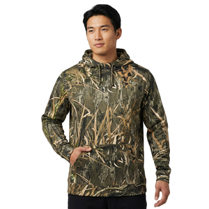 Sudadera con Capucha de Camuflaje para Hombre, Corte Regular, Bolsillo Estampado, Transpirable, Tejido de Poliéster, Estilo Casual Otoñal - Product Image 2