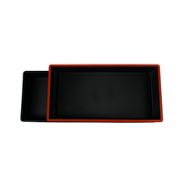 Assiette de Présentation Rectangulaire 8 Pouces en Mélamine Noire – Design Minimaliste, Écologique, Idéale pour Cadeau d'Affaires – Vente en Gros