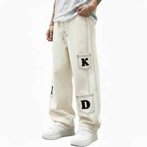 Jeans en denim pour hommes de qualité supérieure, coupe droite vintage, marque personnalisée, élégants, de haute qualité, décontractés, vente en gros - Product Image 4