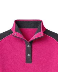 Sudadera con capucha de forro polar para mujer, rosa y gris carbón, personalizada, extragrande, con cuello a presión, informal de invierno, con bolsillo con cremallera - Product Image 5