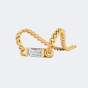 Collar con Colgante Horizontal con Incrustaciones de Diamantes Baguette de 0.10CTW - Product Image 4