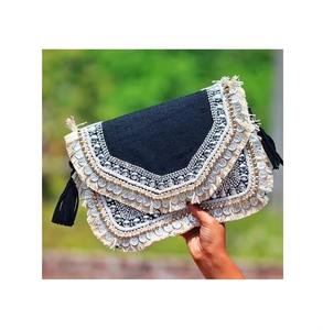 Bolso Tote Redondo de Yute Natural, Bolso de Compras Estilo Boho Hecho a Mano para Mujer - Product Image 3