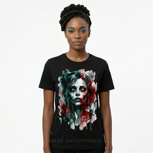 Camiseta Gráfica Personalizada 'Dead Inside' para Mujer, Negra, Lavado Ácido, Estampado de Calavera Vintage, Estilo Streetwear Desgastado, Proveedor de Camisetas - Product Image 6