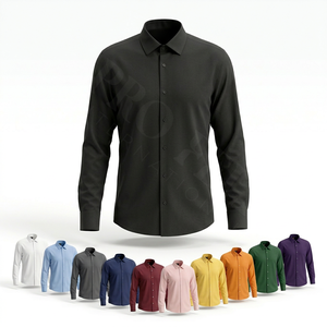 Chemise habillée à manches longues avec logo personnalisé, chemise formelle boutonnée, coupe ajustée, chemise de travail de bureau décontractée pour les affaires - Product Image 1