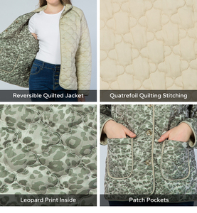 Reversible Custom High Quality Button Down Warm Outdoor Reversible Oversized <b>Quilted</b> Puffer <b>Jacket</b> Manufacture Women - Product Image 5