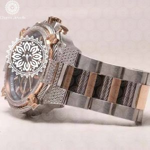 Montre de luxe Charm Jewells en acier inoxydable, cadran analogique 40 mm, chronographe, cristal saphir, mouvement mécanique automatique, mode masculine - Product Image 2