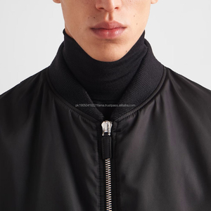 Blouson bombardier d'hiver en nylon 100% élégant pour hommes confortable style de rue col montant réglable meilleur prix veste à logo avant - Product Image 4