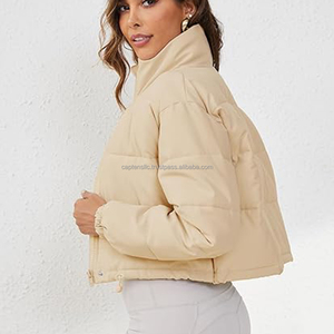 Veste d'hiver matelassée Captens pour femme, longue, en toile, à capuche, col montant, motif uni, coupe-vent, chaude et épaisse - Product Image 4