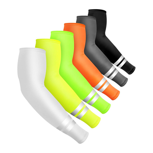 Mangas Protectoras de Poliéster Sólido UPF50+ con Rayas Reflectantes en Blanco, Amarillo, Verde, Naranja, Gris, Negro, Protección Solar para Hombre - Product Image 1