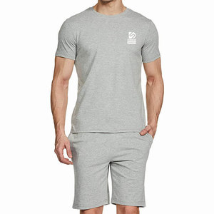 สินค้ามาใหม่ ชุดเซ็ตเสื้อยืดผ้าฝ้ายลำลองสำหรับผู้ชายฤดูร้อน กางเกงขาสั้นระบายอากาศดี สไตล์ไฮสตรีท ออกแบบเองได้ ชุดเสื้อยืดสองชิ้น - Product Image 1