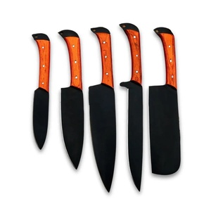 Juego de Cuchillos de Chef Profesionales de Acero Inoxidable de 5 Piezas, Hechos a Mano por Ahmad Fabric, Mango de Resina, Funda de Cuero, Diseño Moderno, Personalizable - Product Image 1