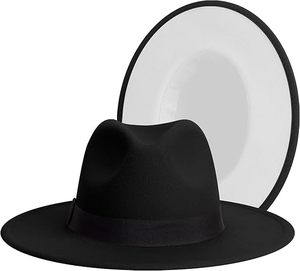 Chapeau Fedora Classique Noir et Blanc en Gros, Personnalisable avec Ruban, Chapeaux Formels Unisexe pour Cérémonies, Fournisseur de Chapeaux Jazz en Gros - Product Image 1