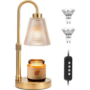 Gold Candle Warmer Lamp with <b>Timer</b> Dimmable Height-Adjustable Wax Melts Birthday Gift Jar Candles Warmer - Product Image 4