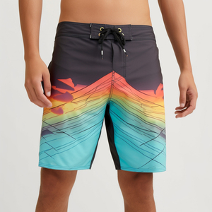 Shorts de bain extensibles pour hommes à imprimé par sublimation, en tricot Spandex, séchage rapide, pour la plage et le surf, personnalisables OEM, vente en gros, été - Product Image 3