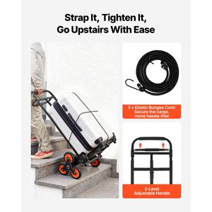 Carrello Saliscale Pieghevole Rinforzato con 6 Ruote e 2 Maniglie Telescopiche, Capacità 100 kg - Product Image 5