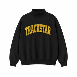 เสื้อสเวตเชิ้ตคอเต่าสีเขียวมิ้นท์ทรงโอเวอร์ไซส์สำหรับผู้หญิง แต่งขอบยางยืดลายทาง แขนยาว สไตล์ลำลอง สตรีทแวร์ รับผลิตแบบ OEM ODM ขายส่งเสื้อผ้า - Product Image 1
