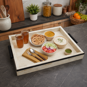 Handcrafted Bone Inlay Serving Tray | Handmade Rectangular Tray | Luxury Decorative Tray | Kitchen Dining Tray | Home Decor <b>Gift</b> - Product Image 4