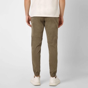Joggers décontractés pour hommes, coupe droite ample, en mélange de coton doux, confortables et respirants, style urbain, pour le quotidien, taille haute, devant plissé - Product Image 3