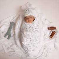 Premium-Qualität Bio-Bambus Pucktuch mit Dalmatiner-Muster Babydecke für Kinderbett und Kinderzimmer