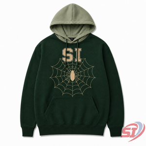 Fabricante de Sudaderas con Capucha Personalizadas con Diseño de Telaraña, Sudadera Extra Grande de Algodón Grueso, Ropa Urbana con Estampado Gráfico, Venta al Por Mayor OEM Unisex - Product Image 1