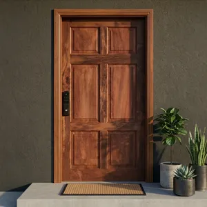 Juego de Puerta de Entrada Tradicional Legacy Estate de 6 Paneles, Elevada, de Madera Maciza de Merbau, Impermeable, con Marco Moldeado y Superficie Acabada - Product Image 5