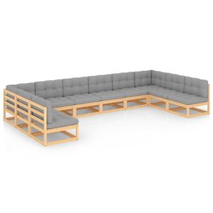 Ensemble de salon de jardin modulaire en bois naturel massif en pin, meubles d'extérieur élégants et modulaires - Product Image 2