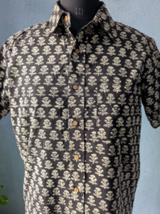 Camisa Casual de Algodón con Estampado Floral de Manga Corta para Hombre, Cuello Camisero, Transpirable para Verano - Product Image 5