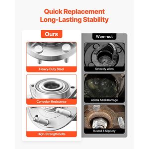 Ensemble de moyeu de roulement de roue avant/arrière de qualité supérieure pour utilitaire sportif Chevy, compatible avec Buick Enclave 2016-2017, version Confort Cuir Sport - Product Image 5