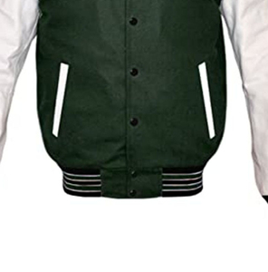 Superbe veste universitaire en cuir blanc véritable pour homme, avec logo personnalisé, veste varsity en laine avec logo personnalisé - Product Image 4