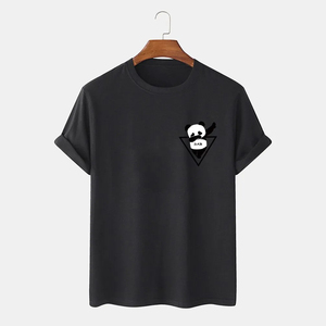 T-shirt décontracté à manches courtes pour homme, col rond, imprimé personnalisé, anti-rétrécissement, haute qualité, design vierge - Product Image 5