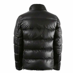 Nueva Chaqueta Acolchada Negra Brillante para Hombre con Capucha de Piel, Abrigo de Invierno con Burbujas, Parka Cálida Acolchada con Plumón, Chaqueta Impermeable Personalizada - Product Image 6