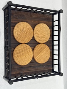 Wholesale ILAHI's Eco-Friendly Brown Square Wooden Coaster Classic Design Tabletop <b>Protective</b> Accessory Customizable Size Home - Product Image 1
